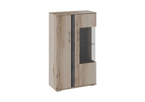 Витрина комбинированная Брайтон камень / дуб делано